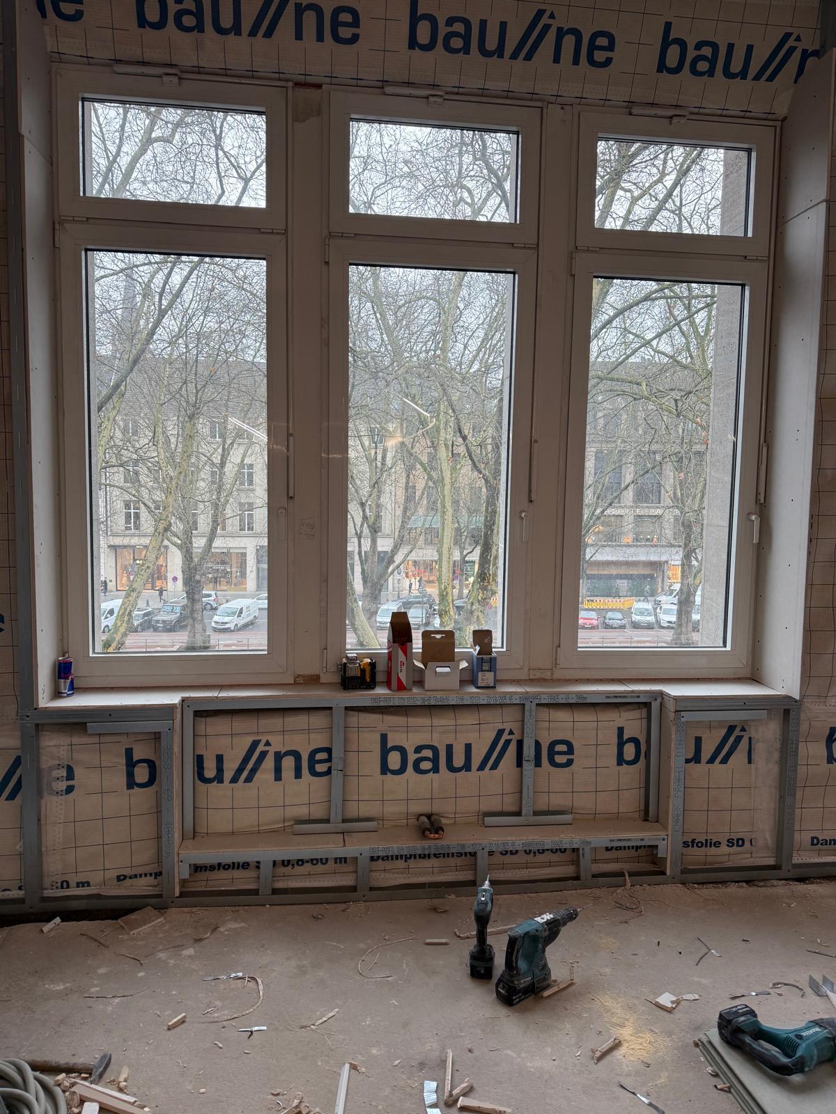 Blick von der Baustelle auf die Königsallee Düsseldorf